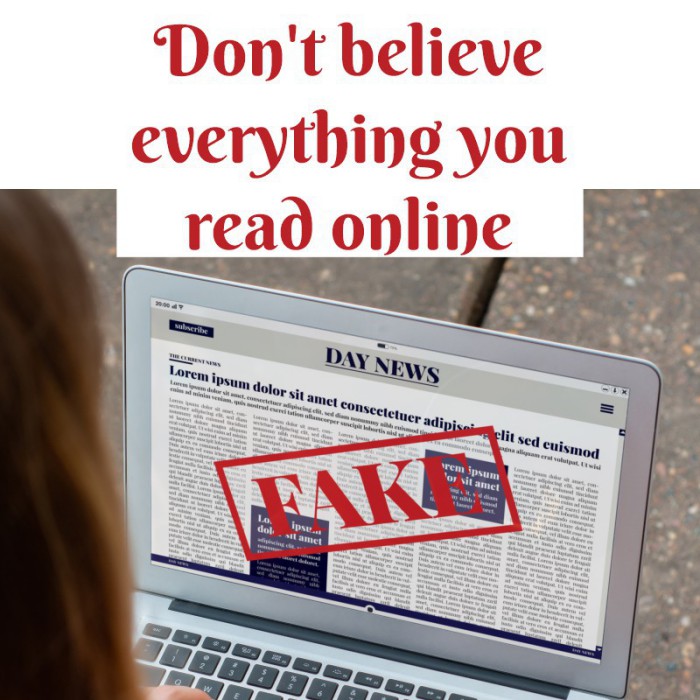 Don't believe everything you read online