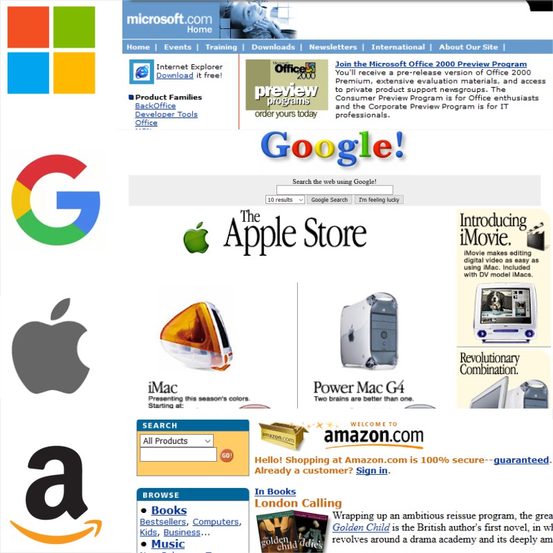 Technology Companies' Websites - Then vs. Now
